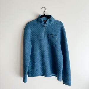 Eddie Bauer Blue Quilted Half Zip Pullover Sweatshirt Jacket Medium Gorp Outdoor